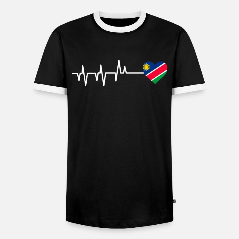 Namibia - Men's Ringer Shirt - black/white