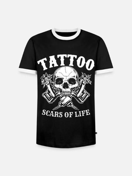 Tattoo Scars of Life - Männer Kontrast-T-Shirt - Schwarz/Weiß