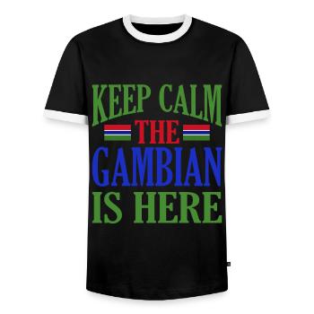 Gambie - T-shirt contrasté Homme - noir/blanc - Devant - AI Model Female 172 light (172cm) & AI Model Male 178 light (178cm)