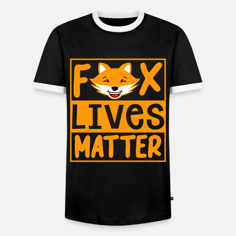 Fuchs - Männer Kontrast-T-Shirt - Schwarz/Weiß