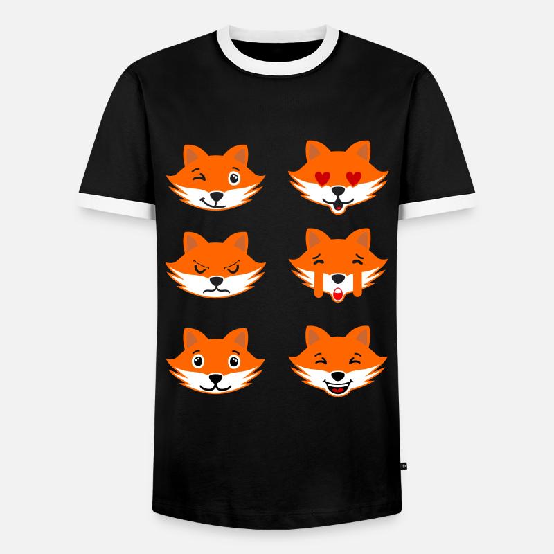 Fuchs - Männer Kontrast-T-Shirt - Schwarz/Weiß