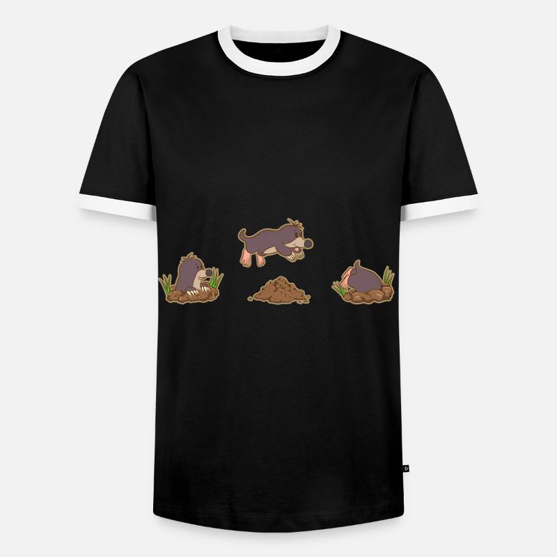 Maulwurf Springen - Männer Kontrast-T-Shirt - Schwarz/Weiß