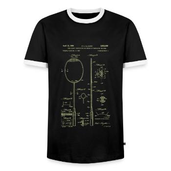 Lustiger Pickleball Badminton Federball - Männer Kontrast-T-Shirt - Schwarz/Weiß - Vorne - AI Model Female 172 light (172cm) & AI Model Male 178 light (178cm)