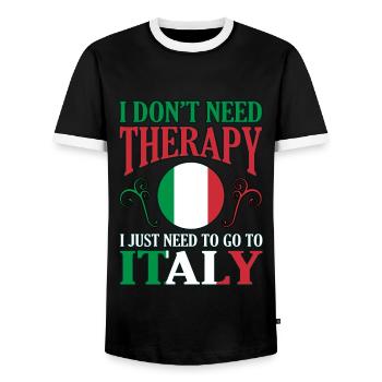 Italian Italy Flag Italia - Men's Ringer Shirt - black/white - Front - AI Model Female 172 light (172cm) & AI Model Male 178 light (178cm)