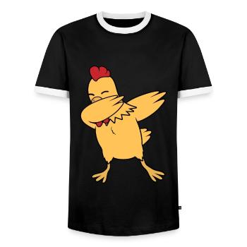 Poulet - T-shirt contrasté Homme - noir/blanc - Devant - AI Model Female 172 light (172cm) & AI Model Male 178 light (178cm)