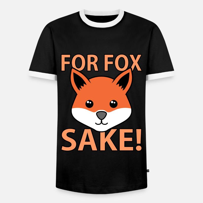 Fuchs - Männer Kontrast-T-Shirt - Schwarz/Weiß