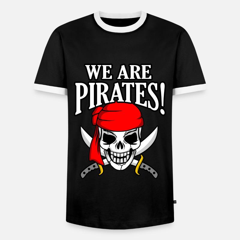 Pirate - Men's Ringer Shirt - black/white