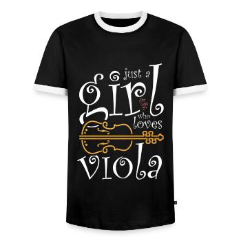 Amateurs de musique Viola Player - T-shirt contrasté Homme - noir/blanc - Devant - AI Model Female 172 light (172cm) & AI Model Male 178 light (178cm)