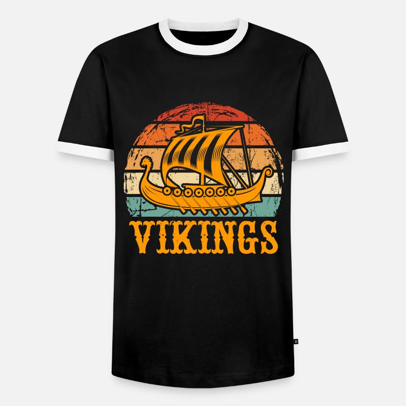 Wikinger - Männer Kontrast-T-Shirt - Schwarz/Weiß