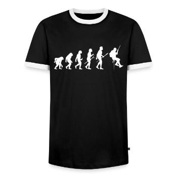 Explorateur de grottes - T-shirt contrasté Homme - noir/blanc - Devant - AI Model Female 172 light (172cm) & AI Model Male 178 light (178cm)