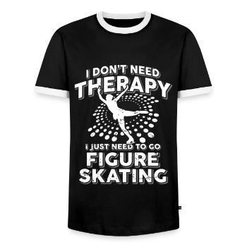 Figure skating - Men's Ringer Shirt - black/white - Front - AI Model Female 172 light (172cm) & AI Model Male 178 light (178cm)