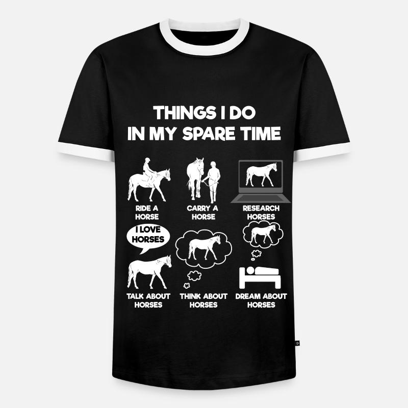 Pferd - Männer Kontrast-T-Shirt - Schwarz/Weiß