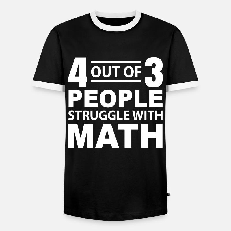 Fun Math Fight Gift - Men's Ringer Shirt - black/white