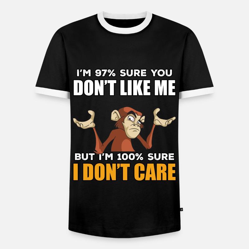 Funny monkey gift - Men's Ringer Shirt - black/white