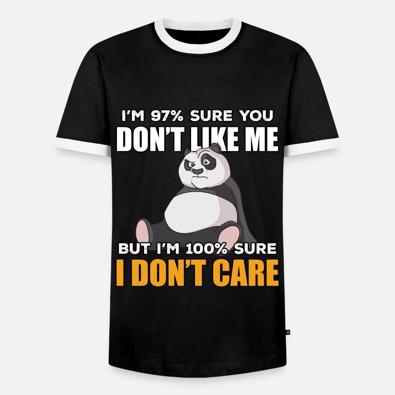 Funny panda gift idea - Men's Ringer Shirt - black/white