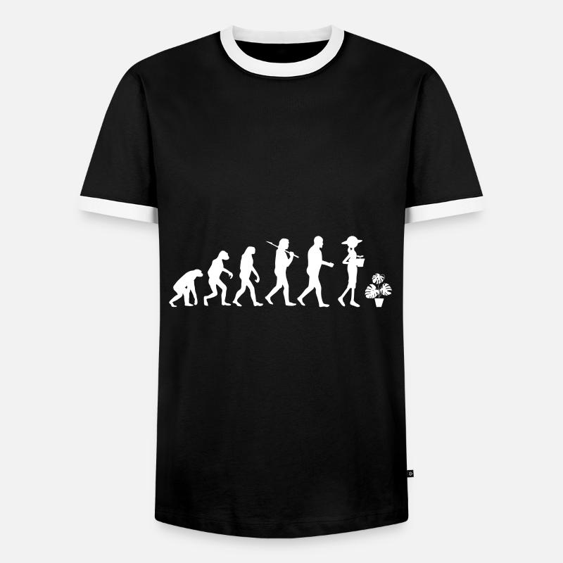 Evolutionsgeschenk Pflanzen - Männer Kontrast-T-Shirt - Schwarz/Weiß