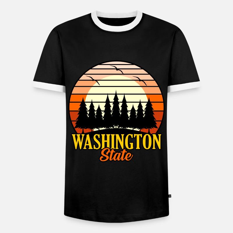 Washington State Gift - Men's Ringer Shirt - black/white