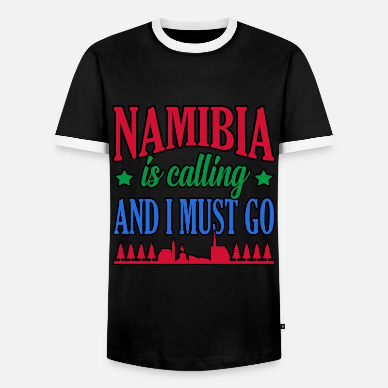 Namibia - Männer Kontrast-T-Shirt - Schwarz/Weiß