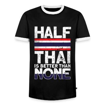 Thailand - Männer Kontrast-T-Shirt - Schwarz/Weiß - Vorne - AI Model Female 172 light (172cm) & AI Model Male 178 light (178cm)