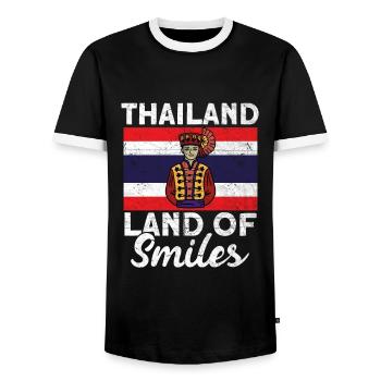 Thailand - Männer Kontrast-T-Shirt - Schwarz/Weiß - Vorne - AI Model Female 172 light (172cm) & AI Model Male 178 light (178cm)