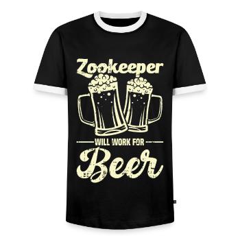 Zoowärter - Männer Kontrast-T-Shirt - Schwarz/Weiß - Vorne - AI Model Female 172 light (172cm) & AI Model Male 178 light (178cm)