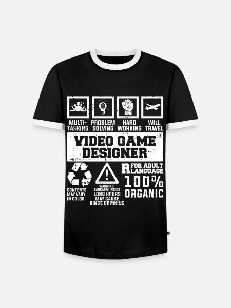 Video Game Designer - Männer Kontrast-T-Shirt - Schwarz/Weiß
