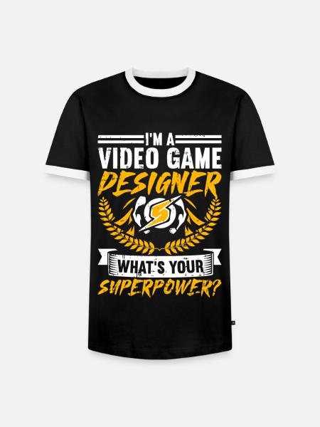 Video Game Designer - Männer Kontrast-T-Shirt - Schwarz/Weiß