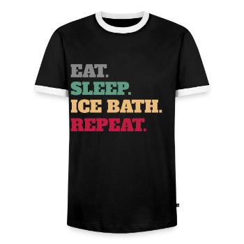 Bain de glace - T-shirt contrasté Homme - noir/blanc - Devant - AI Model Female 172 light (172cm) & AI Model Male 178 light (178cm)