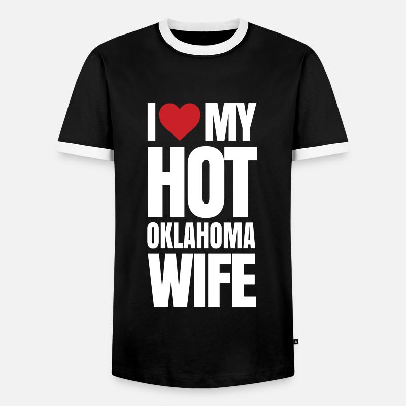 Oklahoma Ehefrau Geschenk - Männer Kontrast-T-Shirt - Schwarz/Weiß