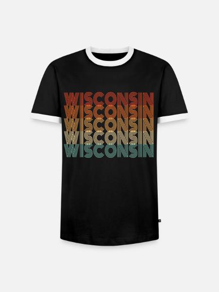 Wisconsin resident gift - Men's Ringer Shirt - black/white