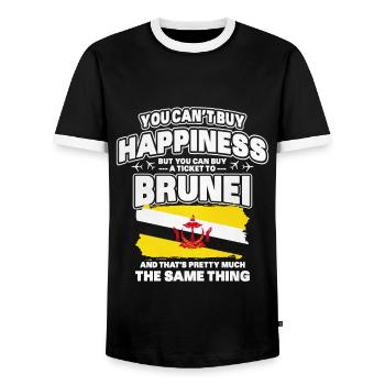 Brunei - T-shirt contrasté Homme - noir/blanc - Devant - AI Model Female 172 light (172cm) & AI Model Male 178 light (178cm)
