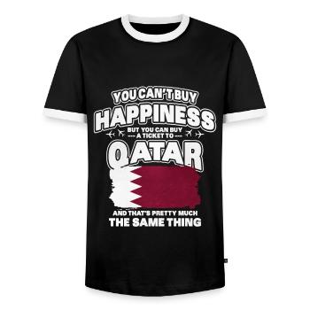 Katar - Männer Kontrast-T-Shirt - Schwarz/Weiß - Vorne - AI Model Female 172 light (172cm) & AI Model Male 178 light (178cm)