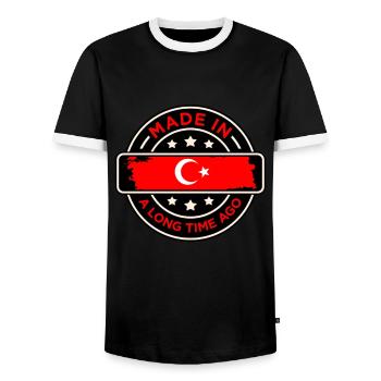 Turquie - T-shirt contrasté Homme - noir/blanc - Devant - AI Model Female 172 light (172cm) & AI Model Male 178 light (178cm)