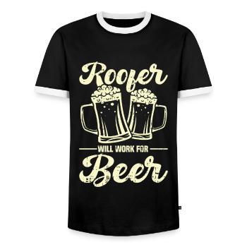 Bauarbeiter Dachdecker Geschenkidee - Männer Kontrast-T-Shirt - Schwarz/Weiß - Vorne - AI Model Female 172 light (172cm) & AI Model Male 178 light (178cm)