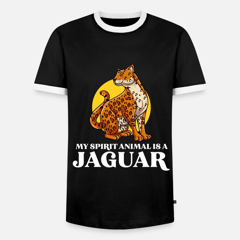 Jaguar Geschenkidee - Männer Kontrast-T-Shirt - Schwarz/Weiß