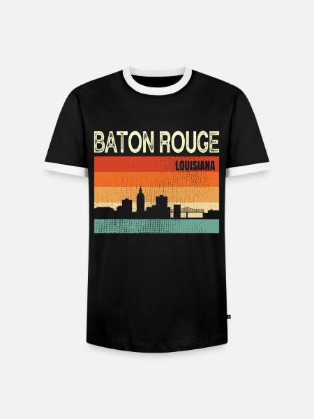 Baton Rouge Louisiana - Männer Kontrast-T-Shirt - Schwarz/Weiß