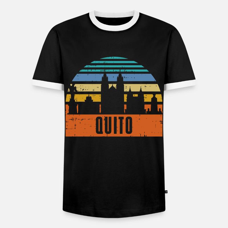 Quito Ecuador Skyline Geschenk - Männer Kontrast-T-Shirt - Schwarz/Weiß