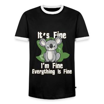 Es geht mir gut Alles gut Koala - Männer Kontrast-T-Shirt - Schwarz/Weiß - Vorne - AI Model Female 172 light (172cm) & AI Model Male 178 light (178cm)