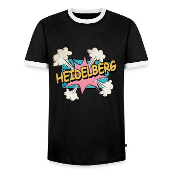 Heidelberg Allemagne Ville Police Pop Art Comic - T-shirt contrasté Homme - noir/blanc - Devant - AI Model Female 172 light (172cm) & AI Model Male 178 light (178cm)