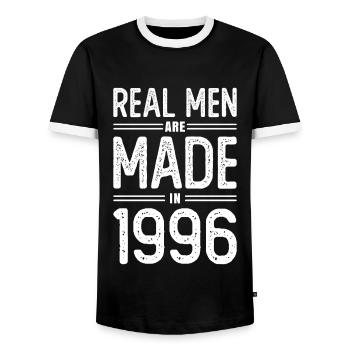 Geburtstag Echte Männer sind 1996 geboren - Männer Kontrast-T-Shirt - Schwarz/Weiß - Vorne - AI Model Female 172 light (172cm) & AI Model Male 178 light (178cm)