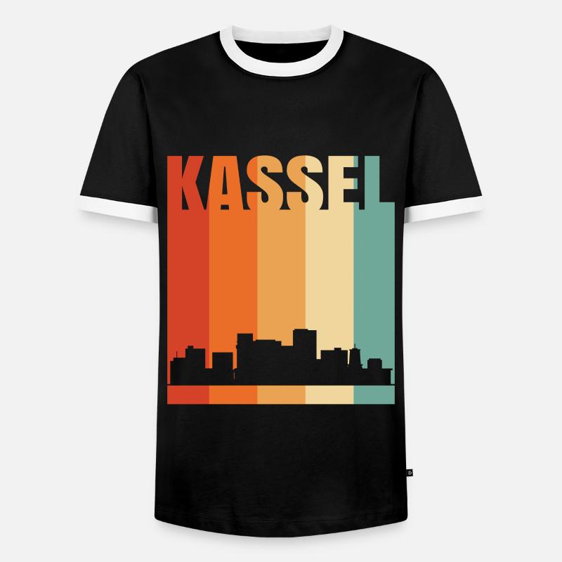 Kassel - Männer Kontrast-T-Shirt - Schwarz/Weiß