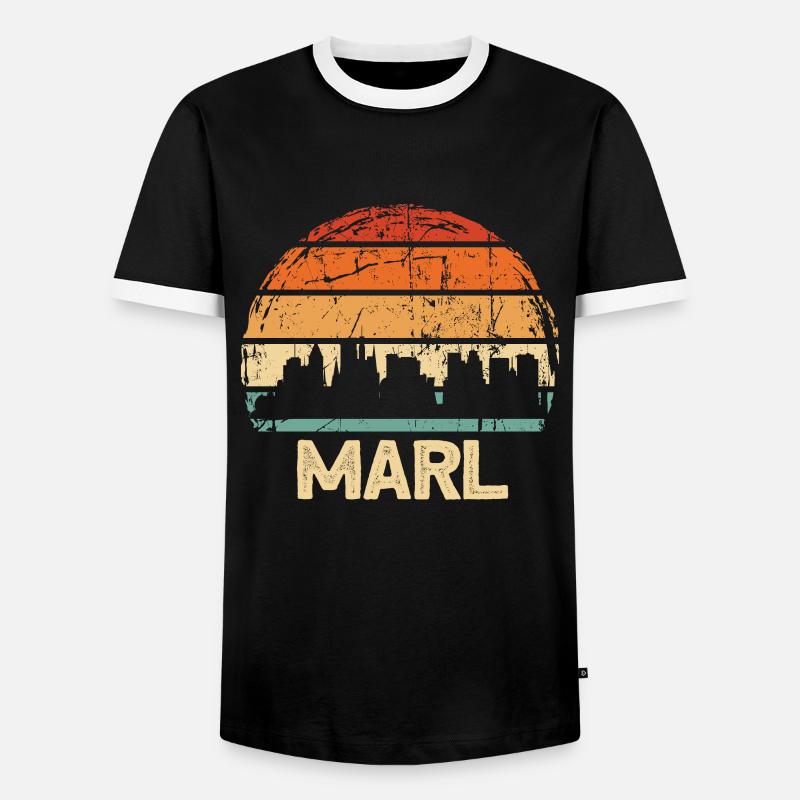 Marl - Men's Ringer Shirt - black/white