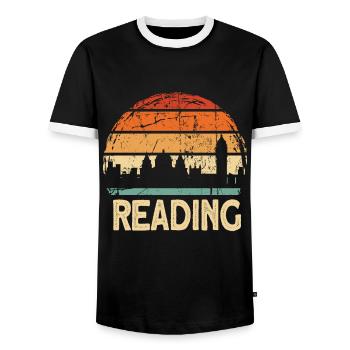 Reading - Men's Ringer Shirt - black/white - Front - AI Model Female 172 light (172cm) & AI Model Male 178 light (178cm)