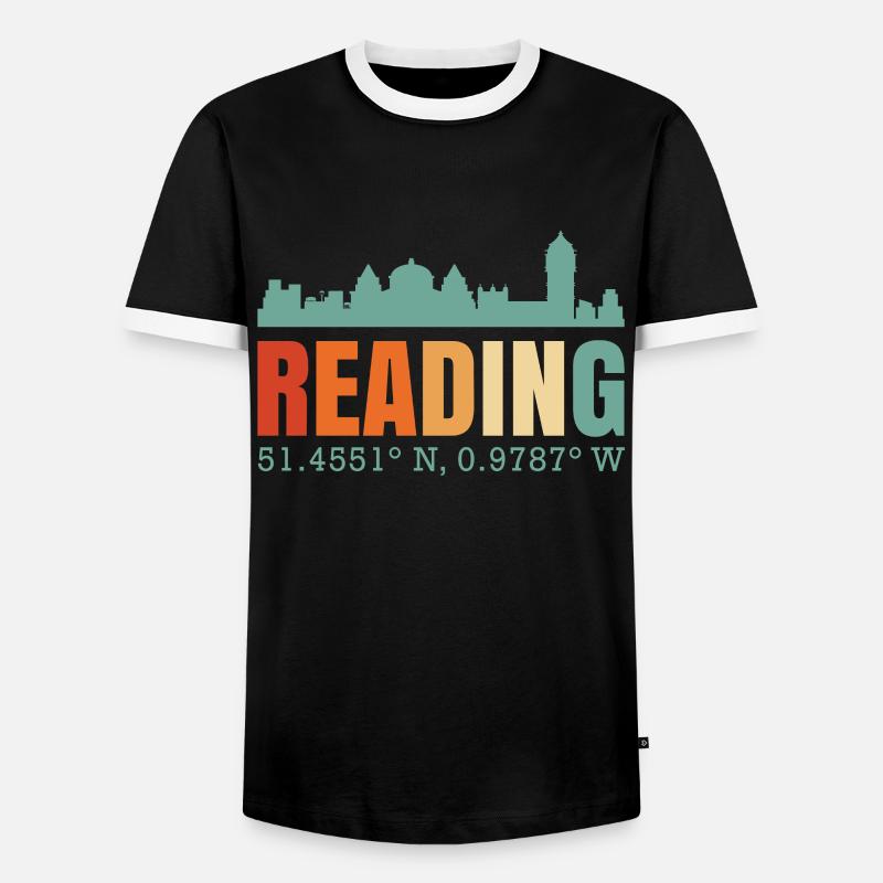 Reading - Männer Kontrast-T-Shirt - Schwarz/Weiß