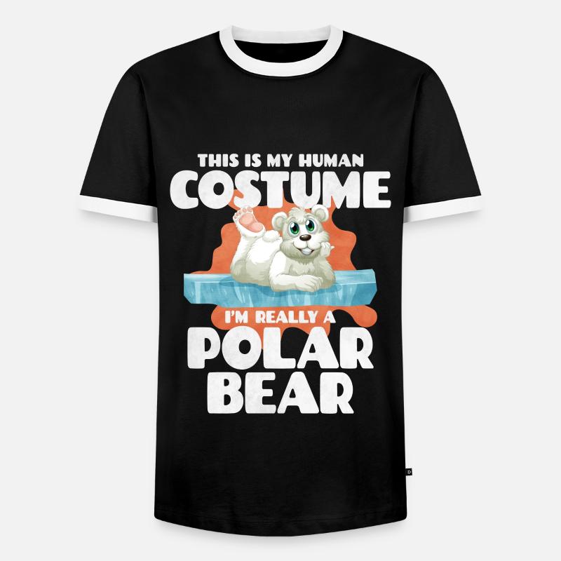 Eisbär - Männer Kontrast-T-Shirt - Schwarz/Weiß