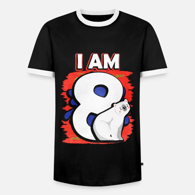 Ich Bin 8 Eisbär - Männer Kontrast-T-Shirt - Schwarz/Weiß