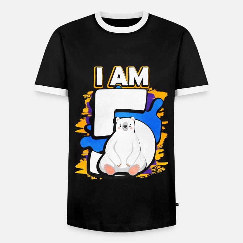 Ich Bin 5 Eisbär - Männer Kontrast-T-Shirt - Schwarz/Weiß