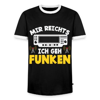 Mir Reichts Ich Geh Funken - Männer Kontrast-T-Shirt - Schwarz/Weiß - Vorne - AI Model Female 172 light (172cm) & AI Model Male 178 light (178cm)