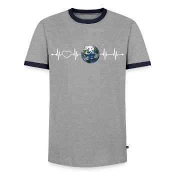 Erde - Männer Kontrast-T-Shirt - Grau/Navy  - Vorne - AI Model Female 172 light (172cm) & AI Model Male 178 light (178cm)
