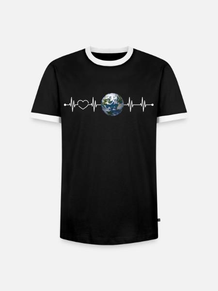 Earth - Men's Ringer Shirt - black/white